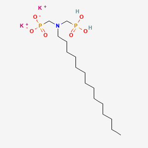 molecular formula C16H35K2NO6P2 B12673609 Dipotassium dihydrogen ((tetradecylimino)bis(methylene))diphosphonate CAS No. 94202-20-7