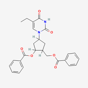 2,4(1H,3H)-Pyrimidinedione, 1-(3-(benzoyloxy)-4-((benzoyloxy)methyl)cyclopentyl)-5-ethyl-