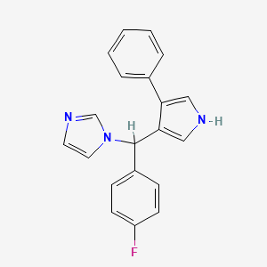 molecular formula C20H16FN3 B12673644 1H-Imidazole, 1-((4-fluorophenyl)(4-phenyl-1H-pyrrol-3-yl)methyl)- CAS No. 170938-55-3