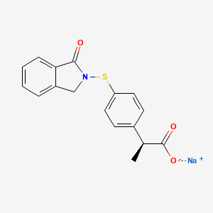 Sodium (+)-2-(4-(1,3-dihydro-1-oxo-2H-isoindol-2-ylthio)phenyl)propionate