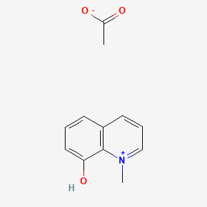 molecular formula C12H13NO3 B12674085 Quinolinium, 8-hydroxy-1-methyl-, acetate CAS No. 88892-92-6