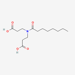 molecular formula C14H25NO5 B12674130 N-(2-Carboxyethyl)-N-(1-oxooctyl)-beta-alanine CAS No. 72297-49-5