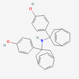 molecular formula C30H27NO2 B12674153 4,4'-(Iminobis(4,1-phenylene(1-methylethylidene)))bisphenol CAS No. 85586-53-4