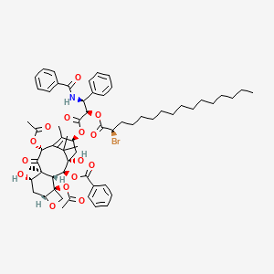 molecular formula C63H80BrNO15 B12674249 2'-(2-Bromohexadecanoyl)paclitaxel, (2R)- CAS No. 288305-07-7