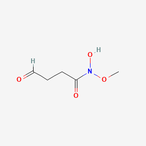 molecular formula C5H9NO4 B12674307 Succinaldehydic acid, O-methyloxime, N-oxide CAS No. 102367-17-9