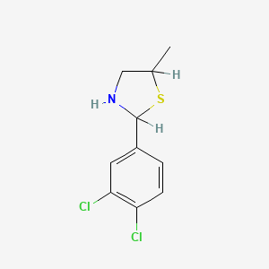 molecular formula C10H11Cl2NS B12674315 2-(3,4-Dichlorophenyl)-5-methylthiazolidine CAS No. 116113-04-3