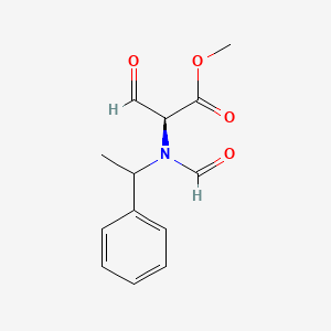 molecular formula C13H15NO4 B12674322 Methyl N-formyl-3-oxo-N-(1-phenylethyl)-alaninate CAS No. 83898-12-8