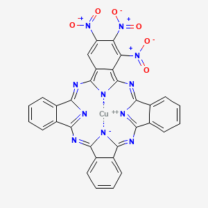 molecular formula C32H13CuN11O6 B12674358 (Trinitro-29H,31H-phthalocyaninato(2-)-N29,N30,N31,N32)copper CAS No. 89139-22-0