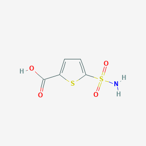 molecular formula C5H5NO4S2 B1267457 5-磺酰氨基噻吩-2-甲酸 CAS No. 7353-87-9