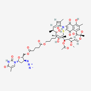 3-(O-5''-(3''-azido-3''-deoxythymidine)2'-glutaryloxyheptylthio)rifamycin S