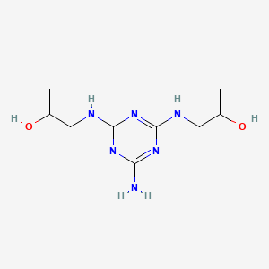 molecular formula C9H18N6O2 B12675160 2-Propanol, 1,1'-((6-amino-1,3,5-triazine-2,4-diyl)diimino)bis- CAS No. 85136-78-3