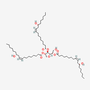 molecular formula C60H108O11 B12675506 Sorbitan, tris((R-(Z))-12-hydroxy-9-octadecenoate) CAS No. 61792-47-0