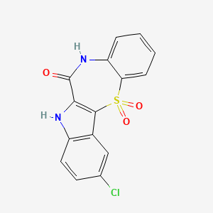 5H-Indolo(3,2-b)(1,5)benzothiazepin-6(7H)-one, 2-chloro-, 12,12-dioxide