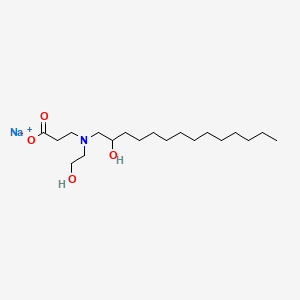 molecular formula C19H38NNaO4 B12675637 Sodium N-(2-hydroxyethyl)-N-(2-hydroxytetradecyl)-beta-alaninate CAS No. 70521-75-4