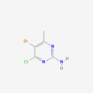 molecular formula C5H5BrClN3 B1267582 5-Bromo-4-chloro-6-methylpyrimidin-2-amine CAS No. 6314-12-1