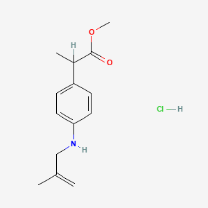 molecular formula C14H20ClNO2 B12676156 Methyl 2-(4-((2-methylallyl)amino)phenyl)propionate hydrochloride CAS No. 39718-75-7