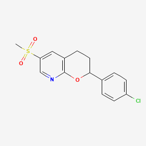 2H-Pyrano(2,3-b)pyridine, 2-(4-chlorophenyl)-3,4-dihydro-6-(methylsulfonyl)-