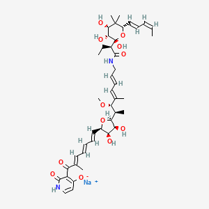 molecular formula C43H59N2NaO12 B12676332 Mocimycin sodium CAS No. 53152-67-3