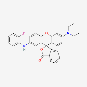 Spiro(isobenzofuran-1(3H),9'-(9H)xanthen)-3-one, 6'-(diethylamino)-2'-((2-fluorophenyl)amino)-