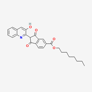 1H-Indene-5-carboxylic acid, 2,3-dihydro-2-(3-hydroxy-2-quinolinyl)-1,3-dioxo-, octyl ester