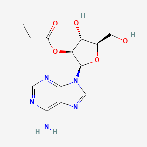 molecular formula C13H17N5O5 B12677578 [(2R,3S,4R,5R)-2-(6-aminopurin-9-yl)-4-hydroxy-5-(hydroxymethyl)oxolan-3-yl] propanoate CAS No. 65174-99-4