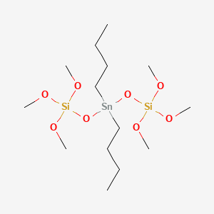 molecular formula C14H36O8Si2Sn B12677603 5,5-Dibutyl-3,3,7,7-tetramethoxy-2,4,6,8-tetraoxa-3,7-disila-5-stannanonane CAS No. 94134-56-2