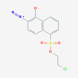 molecular formula C12H9ClN2O4S B12677814 2-Chloroethyl 6-diazo-5,6-dihydro-5-oxonaphthalene-1-sulphonate CAS No. 42372-36-1