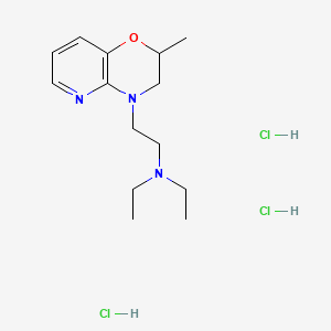 molecular formula C14H26Cl3N3O B12678185 4H-Pyrido(3,2-b)-1,4-oxazine-4-ethanamine, 2,3-dihydro-N,N-diethyl-2-methyl-, trihydrochloride CAS No. 86979-81-9