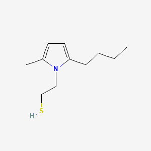 molecular formula C11H19NS B12678227 1H-Pyrrole-1-ethanethiol, 2-butyl-5-methyl- CAS No. 153687-01-5