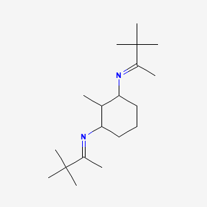 molecular formula C19H36N2 B12678240 2-Methyl-N,N'-bis(1,2,2-trimethylpropylidene)cyclohexane-1,3-diamine CAS No. 93859-13-3