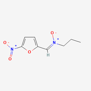 molecular formula C8H10N2O4 B12678261 Hydroxy((5-(hydroxy(oxido)amino)-2-furyl)methylene)propyl-lambda(5)-azane CAS No. 19561-67-2