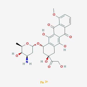 molecular formula C27H29FeNO11+3 B12678274 Quelamycin CAS No. 64719-39-7