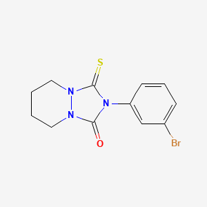 molecular formula C12H12BrN3OS B12678300 1H-(1,2,4)Triazolo(1,2-a)pyridazin-1-one, 2-(3-bromophenyl)hexahydro-3-thioxo- CAS No. 58744-87-9