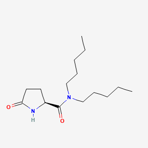 molecular formula C15H28N2O2 B12678317 (S)-5-Oxo-N,N-dipentylpyrrolidine-2-carboxamide CAS No. 85187-31-1