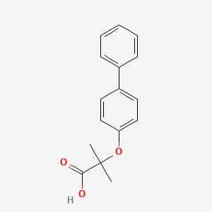 molecular formula C16H16O3 B1267851 2-(1,1'-联苯-4-氧基)-2-甲基丙酸 CAS No. 1222-74-8
