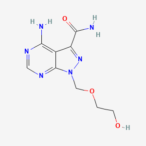 1H-Pyrazolo(3,4-d)pyrimidine-3-carboxamide, 4-amino-1-((2-hydroxyethoxy)methyl)-