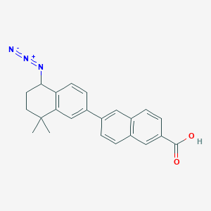 molecular formula C23H21N3O2 B012679 6-(5-Azido-5,6,7,8-tetrahydro-8,8-dimethyl-2-naphthalenyl)-2-naphthalenecarboxylic acid CAS No. 101705-40-2