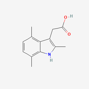 molecular formula C13H15NO2 B1267916 (2,4,7-三甲基-1H-吲哚-3-基)乙酸 CAS No. 5435-43-8
