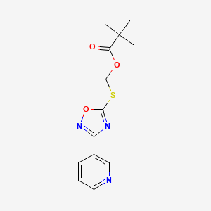 Propanoic acid, 2,2-dimethyl-, ((3-(3-pyridinyl)-1,2,4-oxadiazol-5-yl)thio)methyl ester