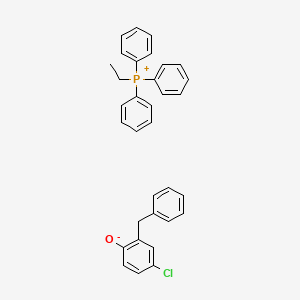 molecular formula C33H30ClOP B12679318 2-benzyl-4-chlorophenolate;ethyl(triphenyl)phosphanium CAS No. 94231-02-4