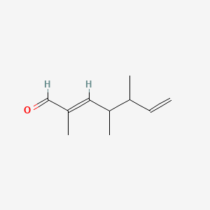 molecular formula C10H16O B12679319 2,4,5-Trimethylhepta-2,6-dienal CAS No. 85136-09-0