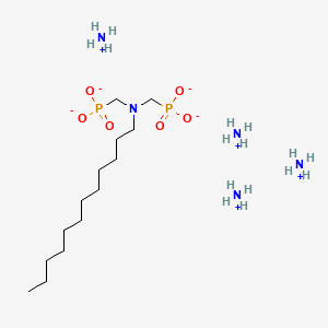 molecular formula C14H45N5O6P2 B12679321 Tetraammonium ((dodecylimino)bis(methylene))bisphosphonate CAS No. 94232-21-0