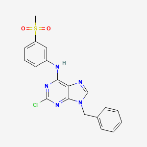 9H-Purin-6-amine, 2-chloro-N-(3-(methylsulfonyl)phenyl)-9-(phenylmethyl)-