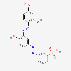 3-((3-((2,4-Dihydroxyphenyl)azo)-4-hydroxyphenyl)azo)benzenesulphonic acid