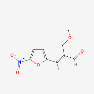 molecular formula C9H9NO5 B12679461 alpha-(Methoxymethyl)-5-nitro-2-furancrolein CAS No. 3455-83-2