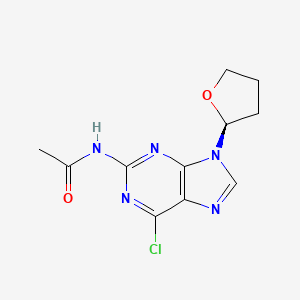 N-(6-Chloro-9-tetrahydro-2-furanyl-9H-purin-2-yl)acetamide