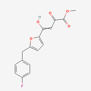 2-Butenoic acid, 4-(5-((4-fluorophenyl)methyl)-2-furanyl)-2-hydroxy-4-oxo-, methyl ester