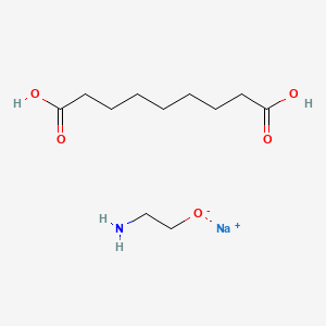 molecular formula C11H22NNaO5 B12679653 Sodium;2-aminoethanolate;nonanedioic acid CAS No. 125328-97-4