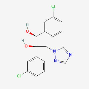 B12680160 1,2-Propanediol, 1,2-bis(3-chlorophenyl)-3-(1H-1,2,4-triazol-1-yl)-, (1S,2R)- CAS No. 107659-50-7