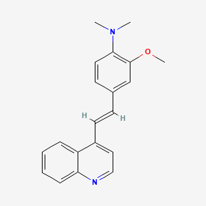 molecular formula C20H20N2O B12680250 2-Methoxy-N,N-dimethyl-4-(2-(4-quinolinyl)vinyl)aniline CAS No. 304-31-4